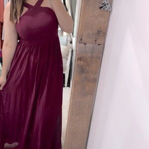 Lulus merlot color formal maxi dress size small